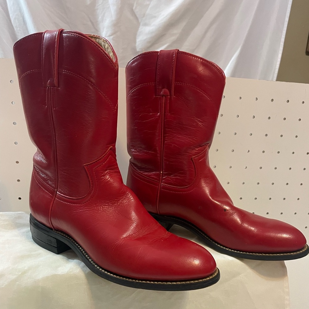 Justin Roper Leather Red Boots